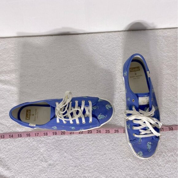 Keds For Kate Spade Blue Seahorse Lace Up Low Top Sneakers 10 - Picture 12 of 12